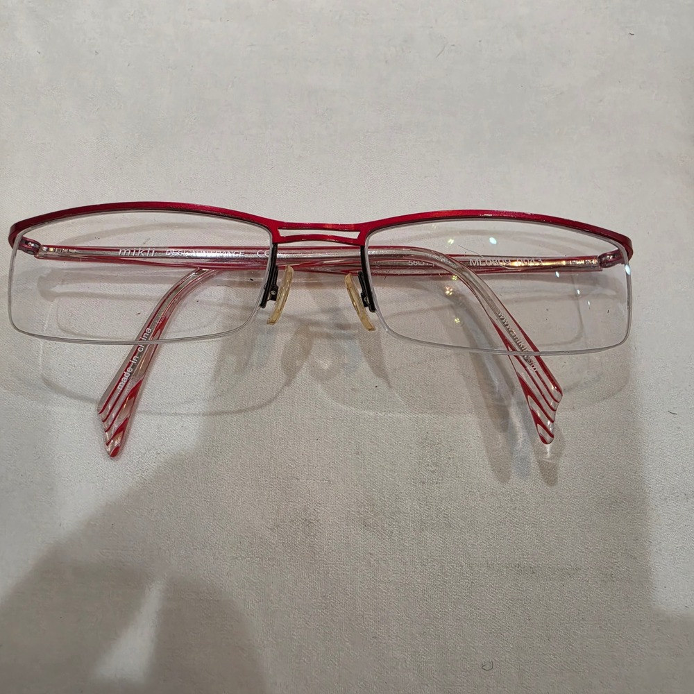 Mikli Eyeglasses ML0809 0043 Women 56-19-140 Red Semi-Rimless Good Condition